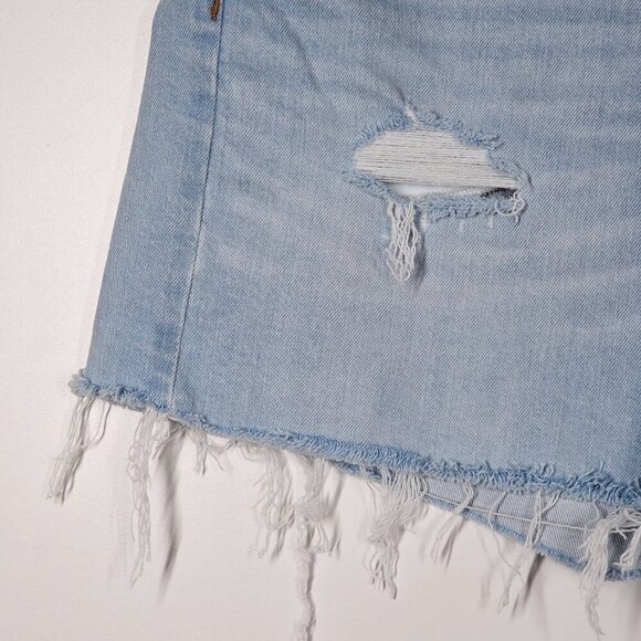 Madewell High-Rise Denim Shorts Distressed Cut Off in Posey Wash Women's Size 26 - Picture 6 of 13